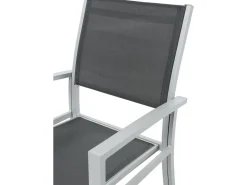 Table extensible et chaises de jardin en aluminium 