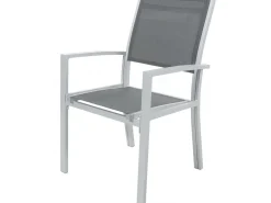 Table extensible et chaises de jardin en aluminium 