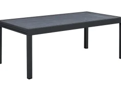 Table extensible et chaises de jardin en aluminium 
