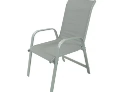 Table extensible et chaises de jardin en aluminium "Lagos" - 140/280 x 90 x 76 cm - 10 places - Gris clair