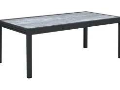 Table extensible et chaises de jardin en aluminium "Lagos" - 200/320 x 105 x 76 cm - 10 chaises - Noir