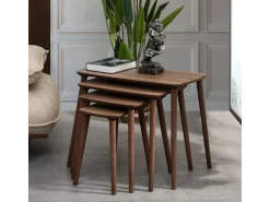 Table gigogne (4 pièces) en bois "Luci" 70 x 40 x 55 cm - Noyer