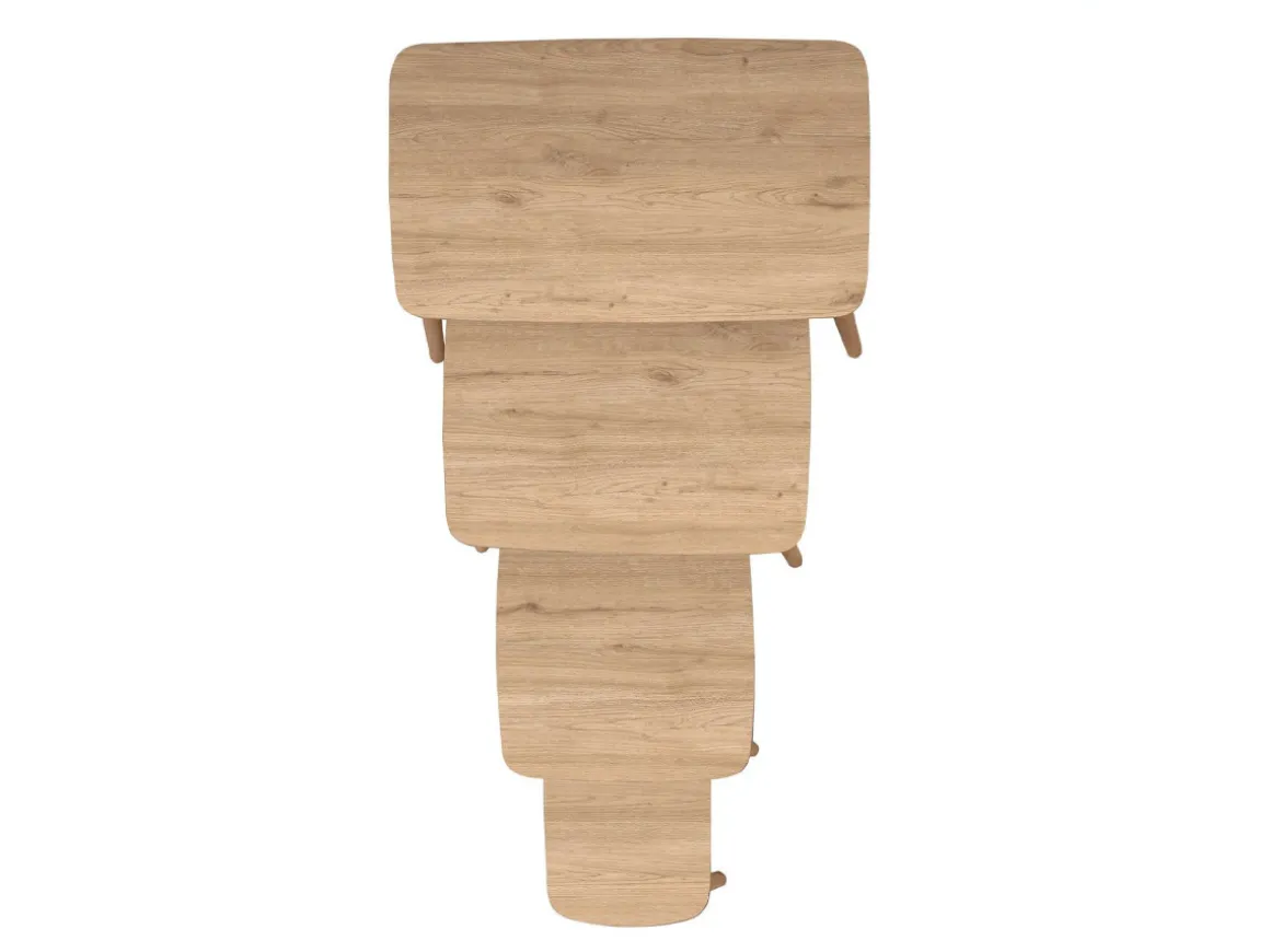 Table gigogne (4 pièces) en bois "Luci" 70 x 40 x 55 cm - Chêne