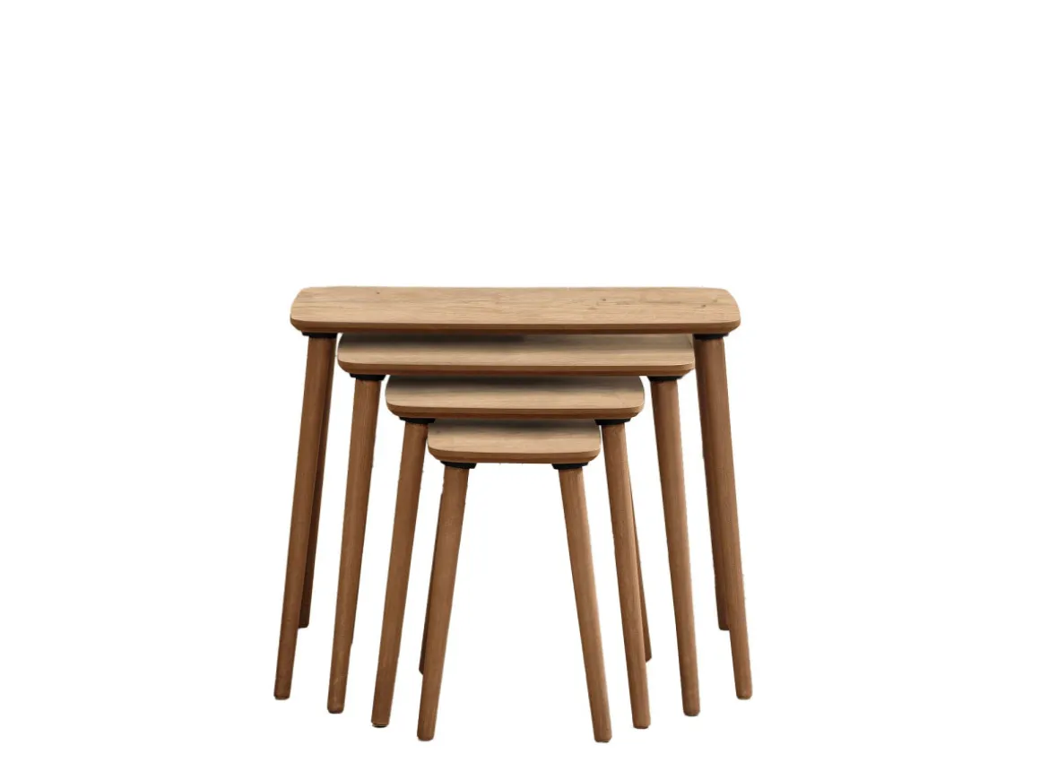 Table gigogne (4 pièces) en bois "Luci" 70 x 40 x 55 cm - Chêne