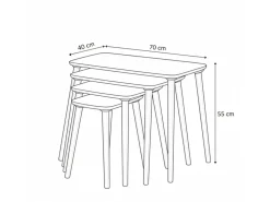 Table gigogne (4 pièces) en bois