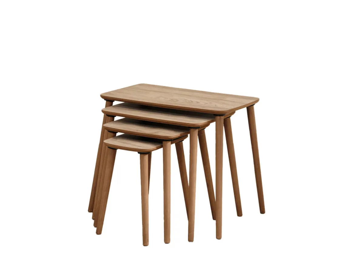 Table gigogne (4 pièces) en bois "Luci" 70 x 40 x 55 cm - Chêne