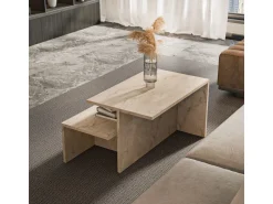 Table gigogne (2 pièces) en bois "Twins" 72 x 45 x 42 cm - Travertin