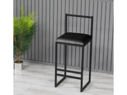Tabouret de bar en métal "Nordic" 35 x 35 x 84 cm - Noir