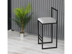 Tabouret de bar en métal "Nordic" 35 x 35 x 84 cm - Crème
