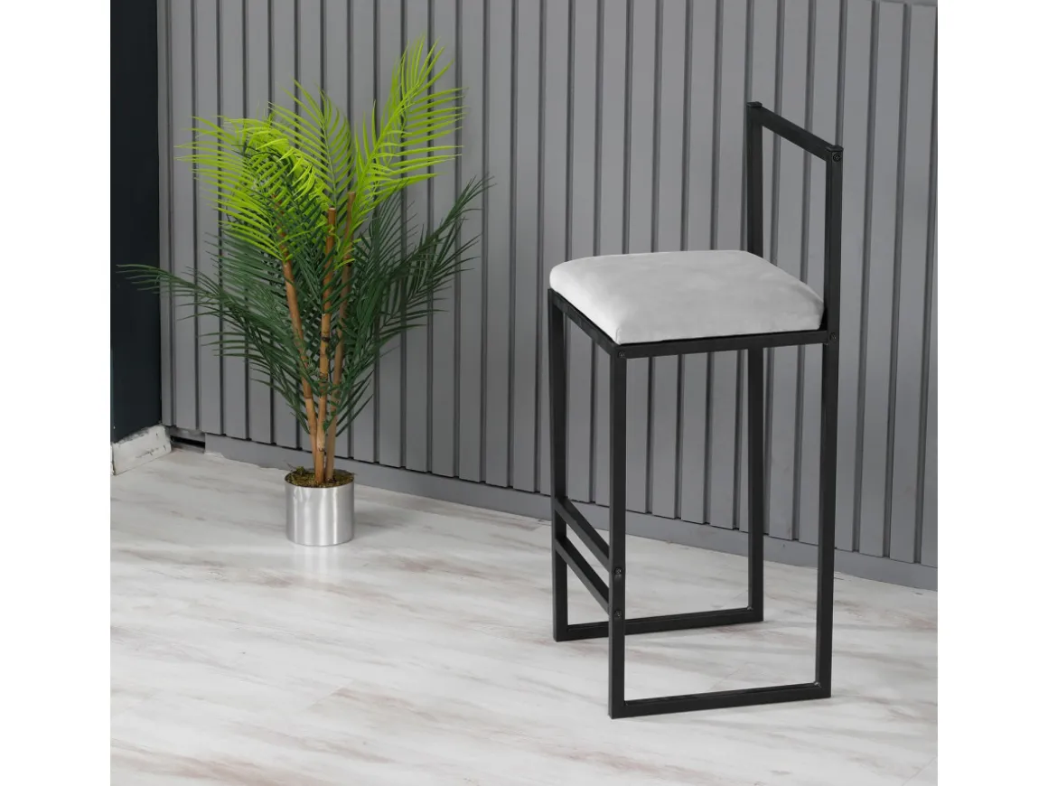 Tabouret de bar en métal "Nordic" 35 x 35 x 84 cm - Crème