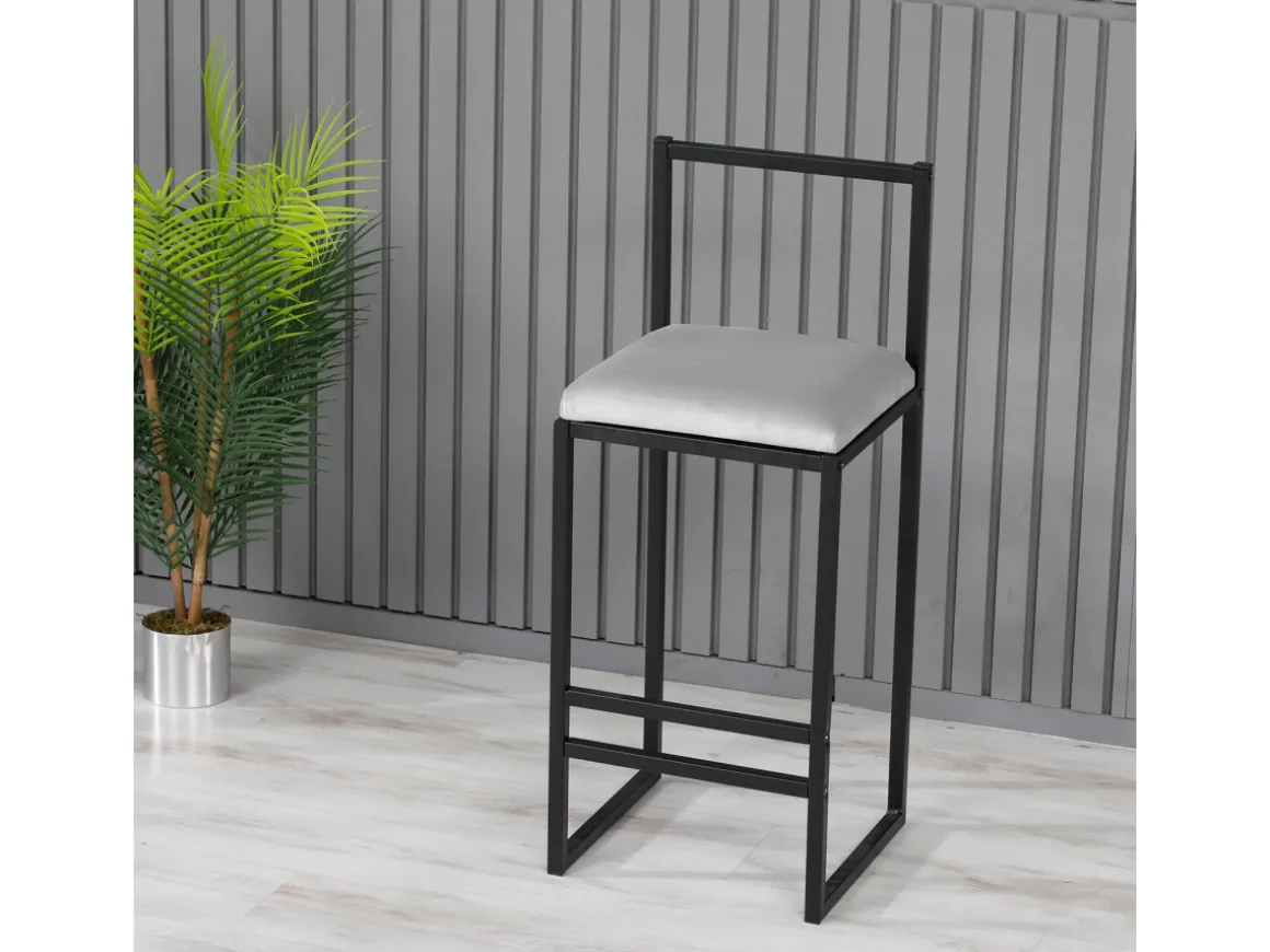Tabouret de bar en métal "Nordic" 35 x 35 x 84 cm - Crème