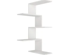 Étagère d'angle murale en bois "Caniko" - 51 x 29 x 109 cm - Blanc