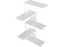 Étagère d'angle murale en bois "Caniko" - 51 x 29 x 109 cm - Blanc