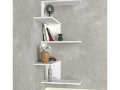 Étagère d'angle murale en bois 