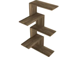 Étagère d'angle murale en bois "Caniko" - 51 x 29 x 109 cm - Marron