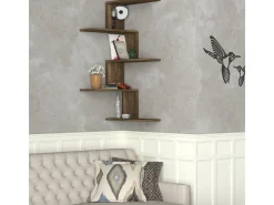Étagère d'angle murale en bois