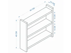 Étagère de cuisine en bois "Cosmic" - 44 x 10 x 40 cm - Blanc