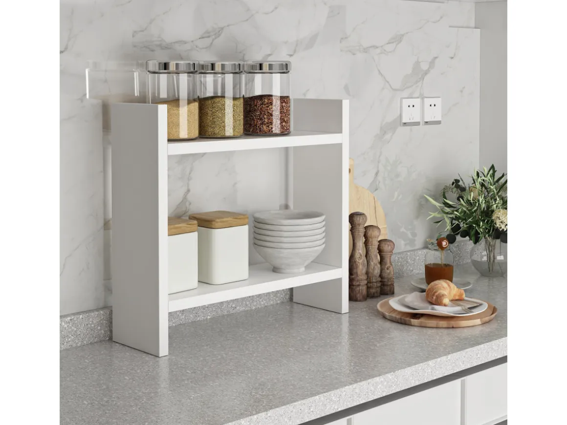 Étagère de cuisine en bois "Denver" - 34 x 10 x 30 cm - Blanc