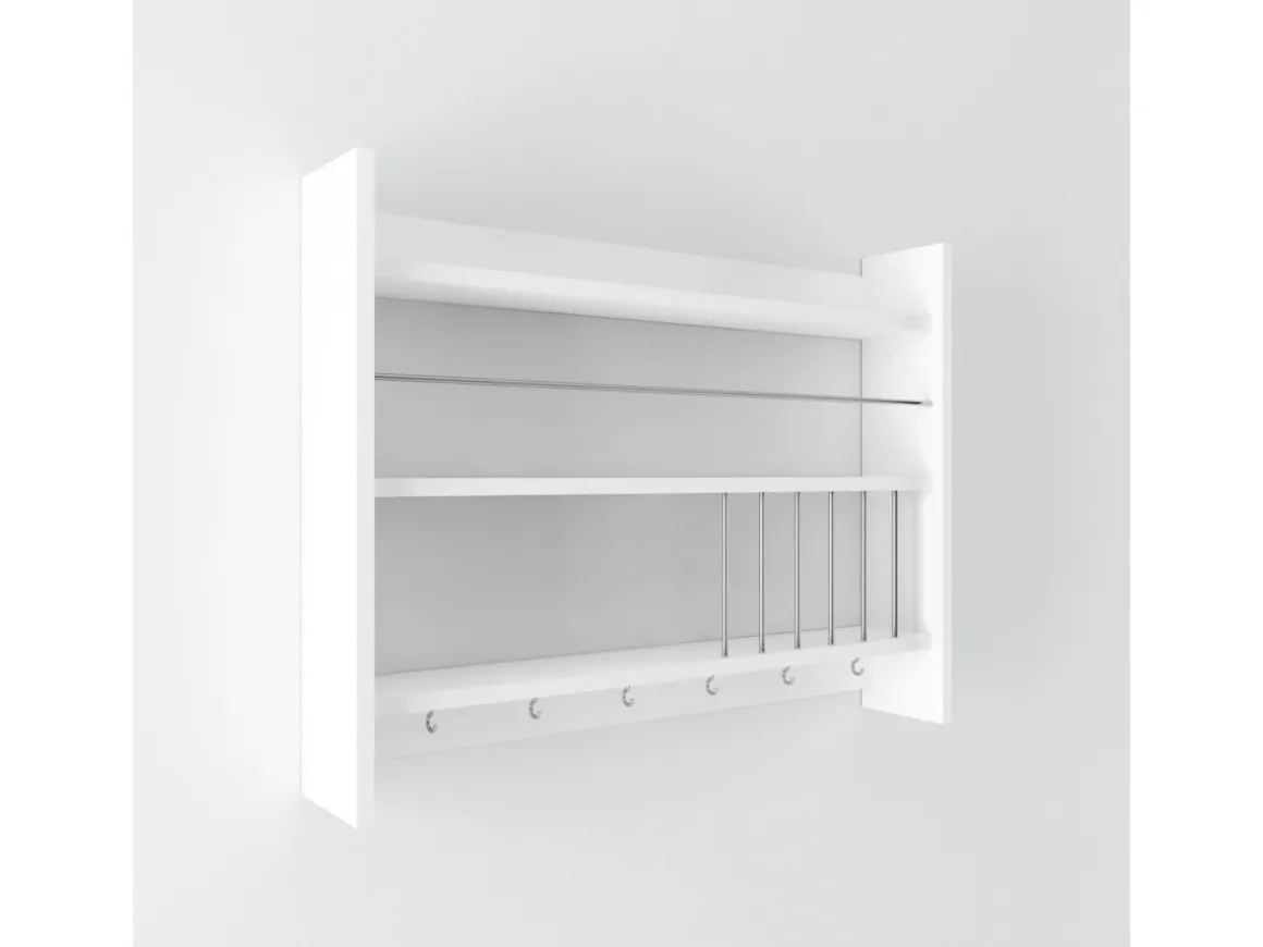 Étagère de cuisine en bois "Kolin" - 85 x 13 x 65 cm - Blanc