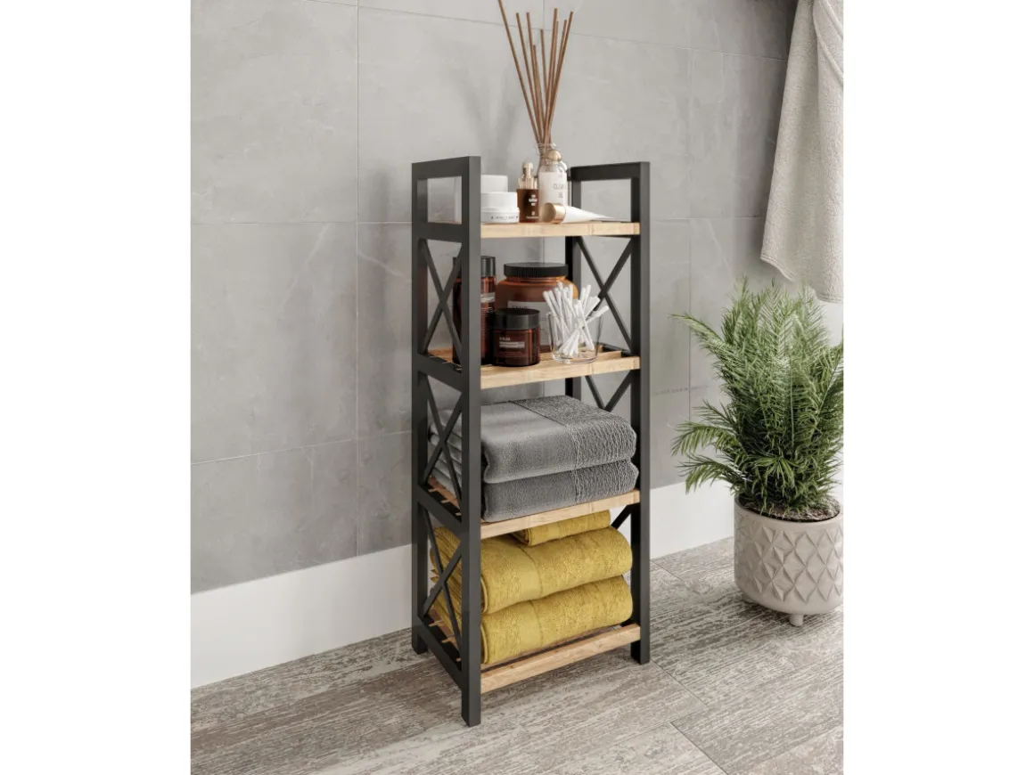 Étagère multifonctionnelle en bois "Mini" - 23 x 18 x 64 cm - Noir