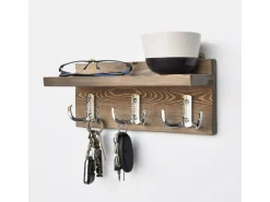 Étagère murale en bois "Aa031" - 30 x 11 x 13 cm - Noyer