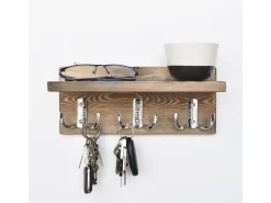 Étagère murale en bois "Aa031" - 30 x 11 x 13 cm - Noyer