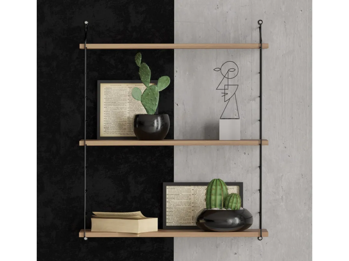 Étagère murale en bois "Armoni" - 72 x 20 x 85 cm - Noyer