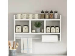 Étagère murale en bois "Asya" - 63 x 14 x 35 cm - Blanc