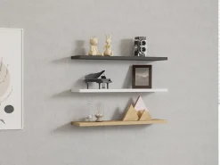Étagère murale en bois "Boss" - 60 x 1 x 14 cm - Saphir, Anthracite, Blanc