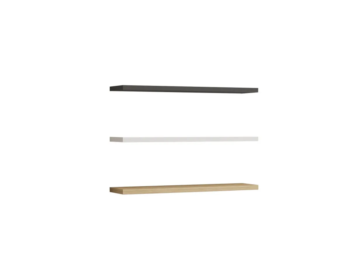 Étagère murale en bois "Boss" - 60 x 1 x 14 cm - Saphir, Anthracite, Blanc