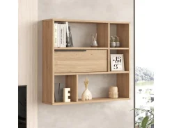 Étagère murale en bois "Calvin" - 90 x 22 x 81 cm - Marron