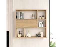 Étagère murale en bois "Calvin" - 90 x 22 x 81 cm - Marron