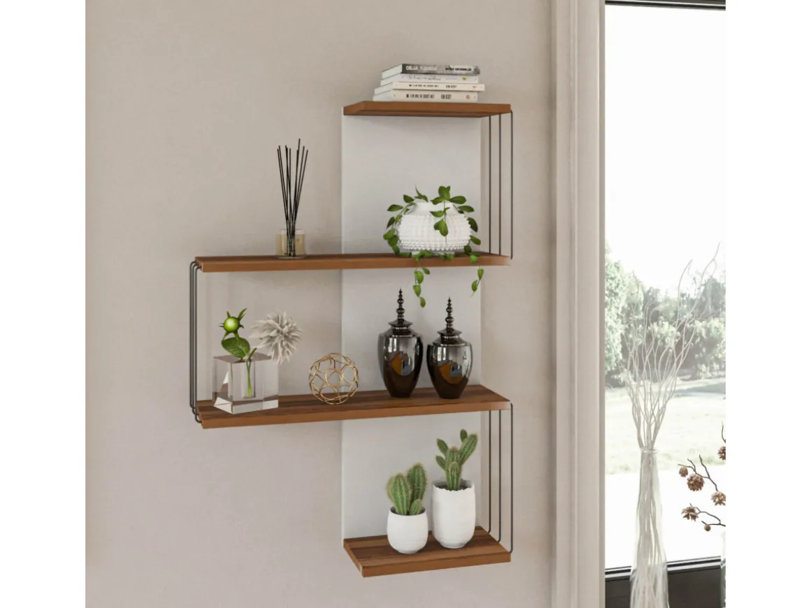 Étagère murale en bois "Cambel" - 64 x 19 x 96 cm - Marron