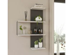 Étagère murale en bois "Cambel" - 64 x 19 x 96 cm - Blanc