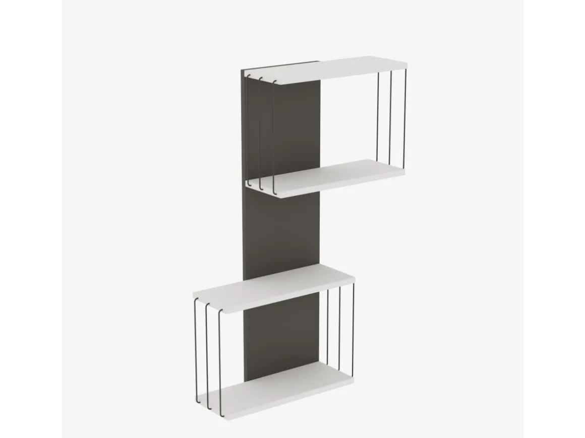Étagère murale en bois "Destan" - 65 x 19 x 96 cm - Blanc