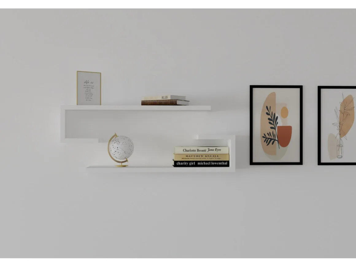 Étagère murale en bois "Eldo" - 60 x 19 x 15 cm - Blanc