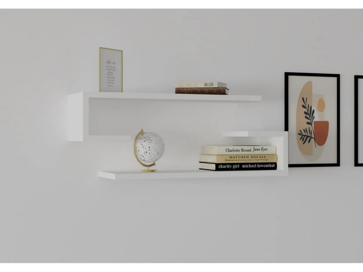 Étagère murale en bois "Eldo" - 60 x 19 x 15 cm - Blanc