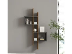 Étagère murale en bois "Emse" - 53 x 19 x 108 cm - Chêne, Anthracite