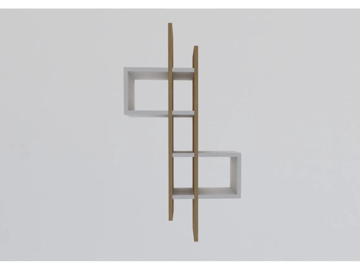 Étagère murale en bois "Emse" - 53 x 19 x 108 cm - Chêne SaphirBlanc