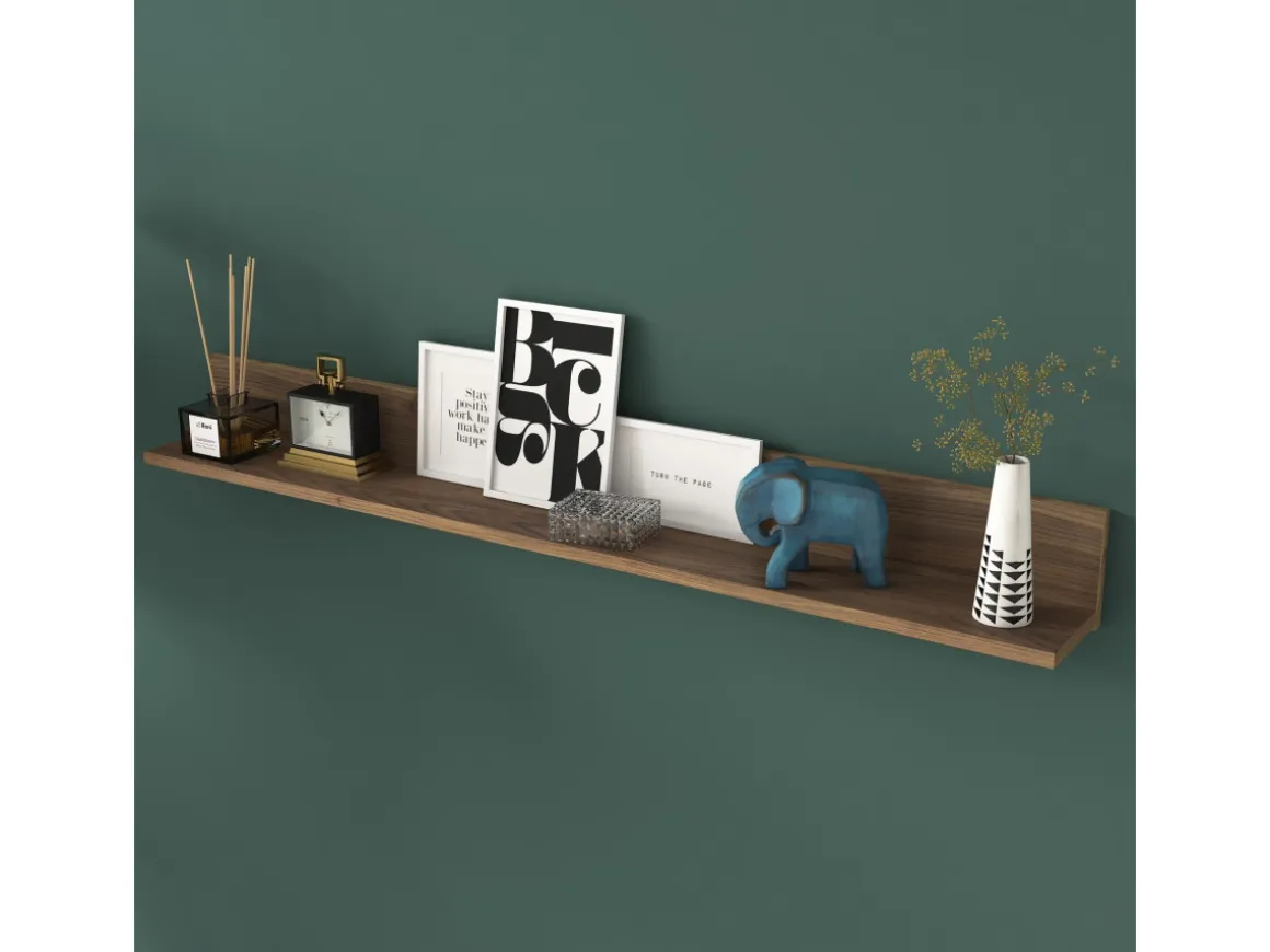 Étagère murale en bois "Eno" - 135 x 13 x 15 cm - Marron