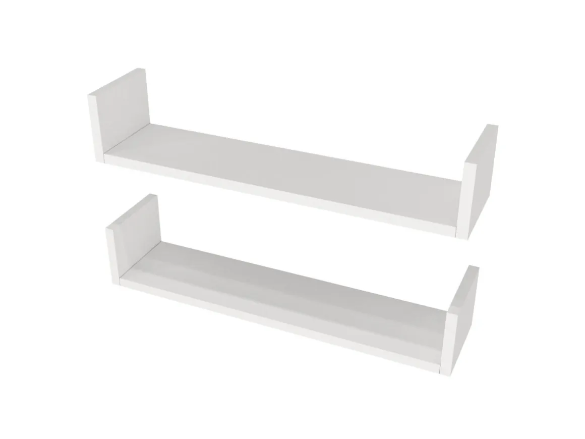 Étagère murale en bois "Iris" - 63 x 14 x 14 cm - Blanc