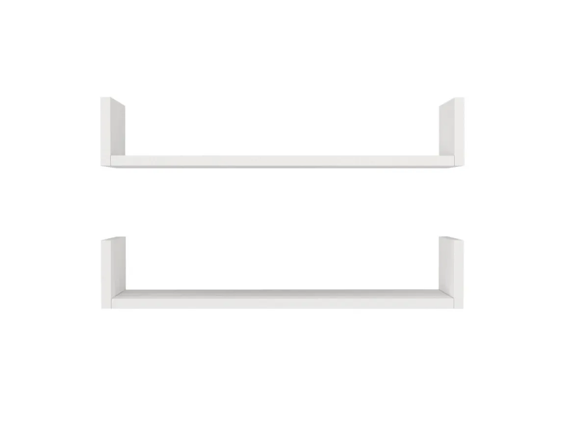 Étagère murale en bois "Iris" - 63 x 14 x 14 cm - Blanc