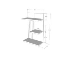 Étagère murale en bois "Kinik" - 40 x 19 x 60 cm - Gris anthracite