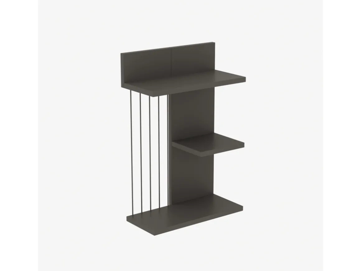 Étagère murale en bois "Kinik" - 40 x 19 x 60 cm - Gris anthracite