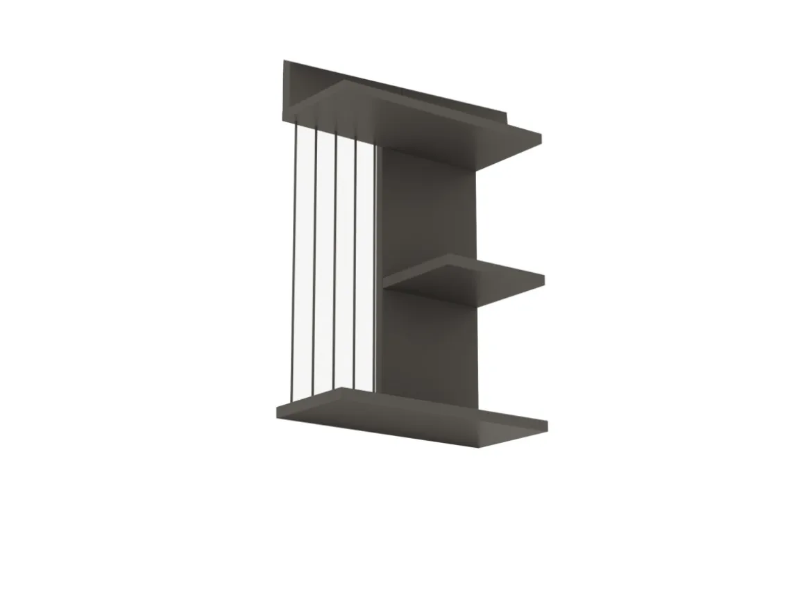 Étagère murale en bois "Kinik" - 40 x 19 x 60 cm - Gris anthracite