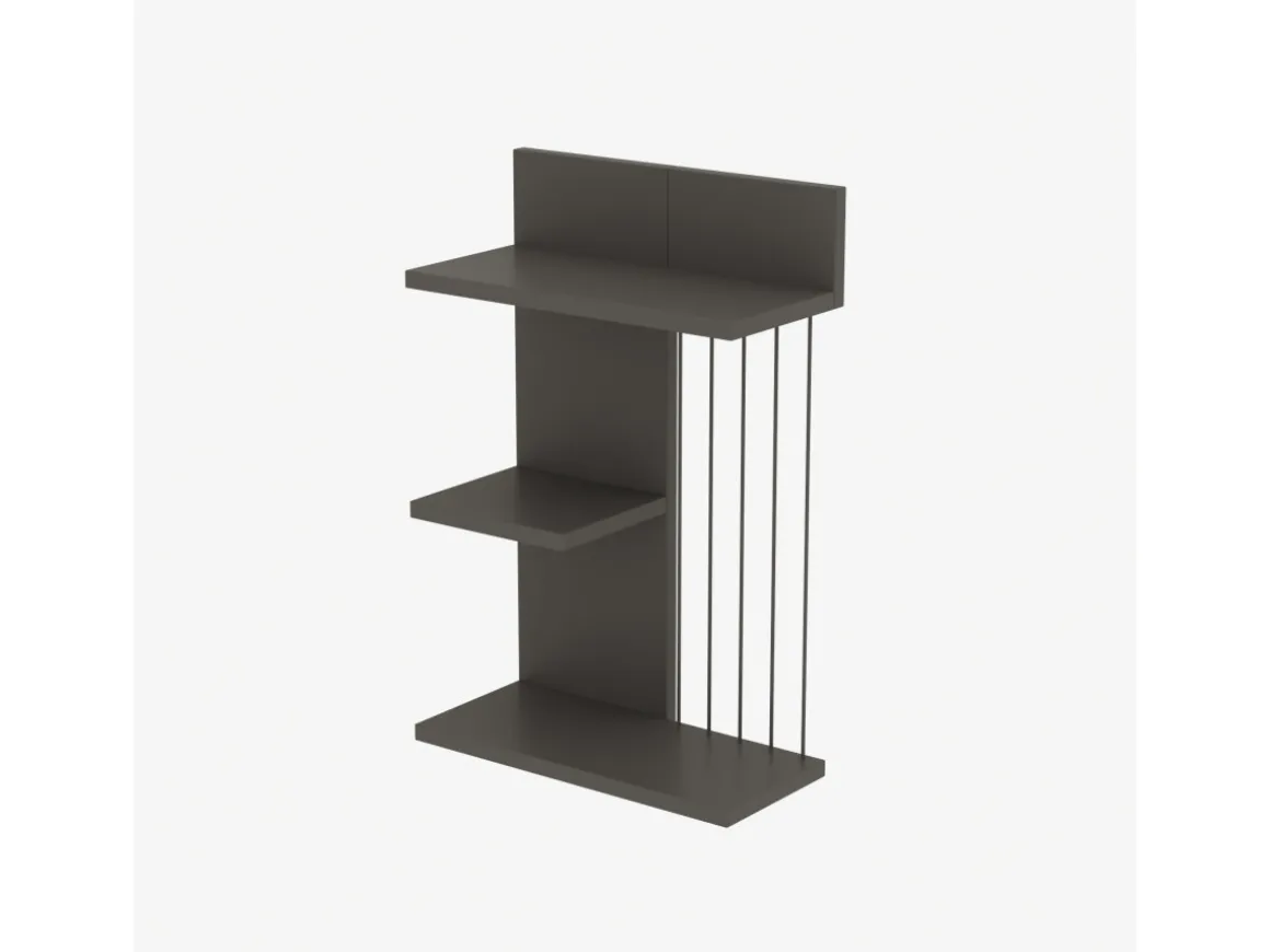 Étagère murale en bois "Kinik" - 40 x 19 x 60 cm - Gris anthracite