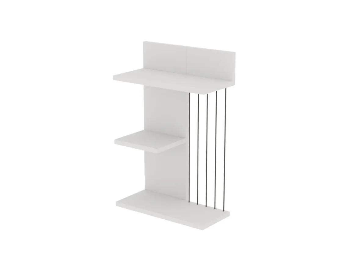 Étagère murale en bois "Kinik" - 40 x 19 x 60 cm - Blanc