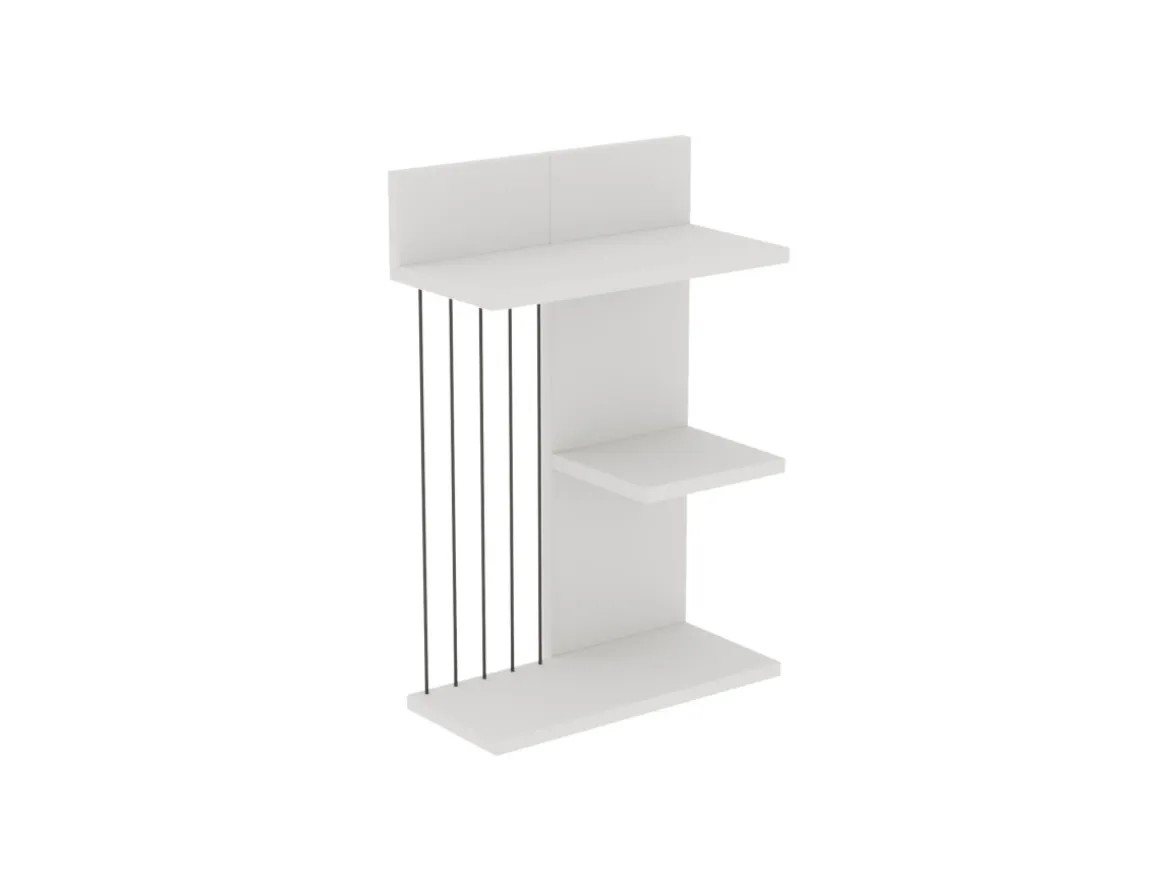 Étagère murale en bois "Kinik" - 40 x 19 x 60 cm - Blanc