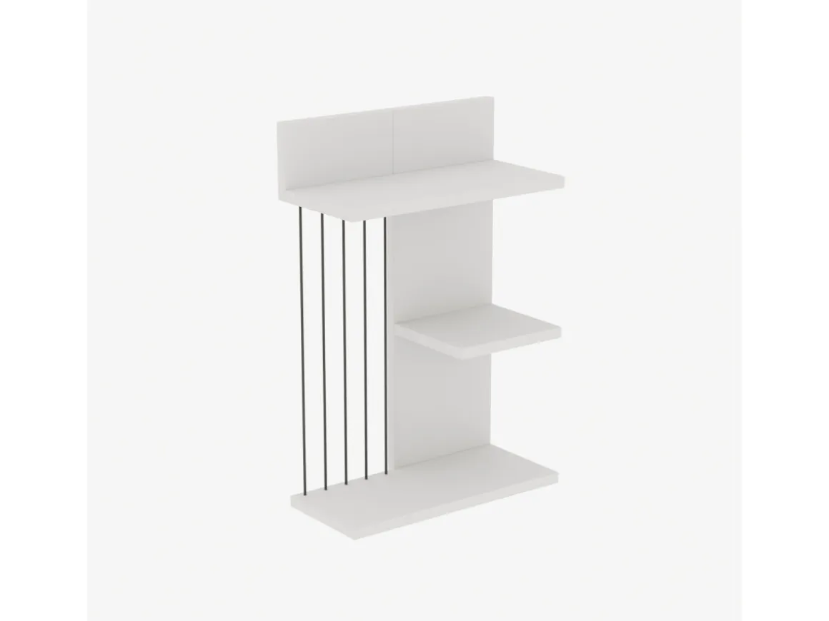 Étagère murale en bois "Kinik" - 40 x 19 x 60 cm - Blanc