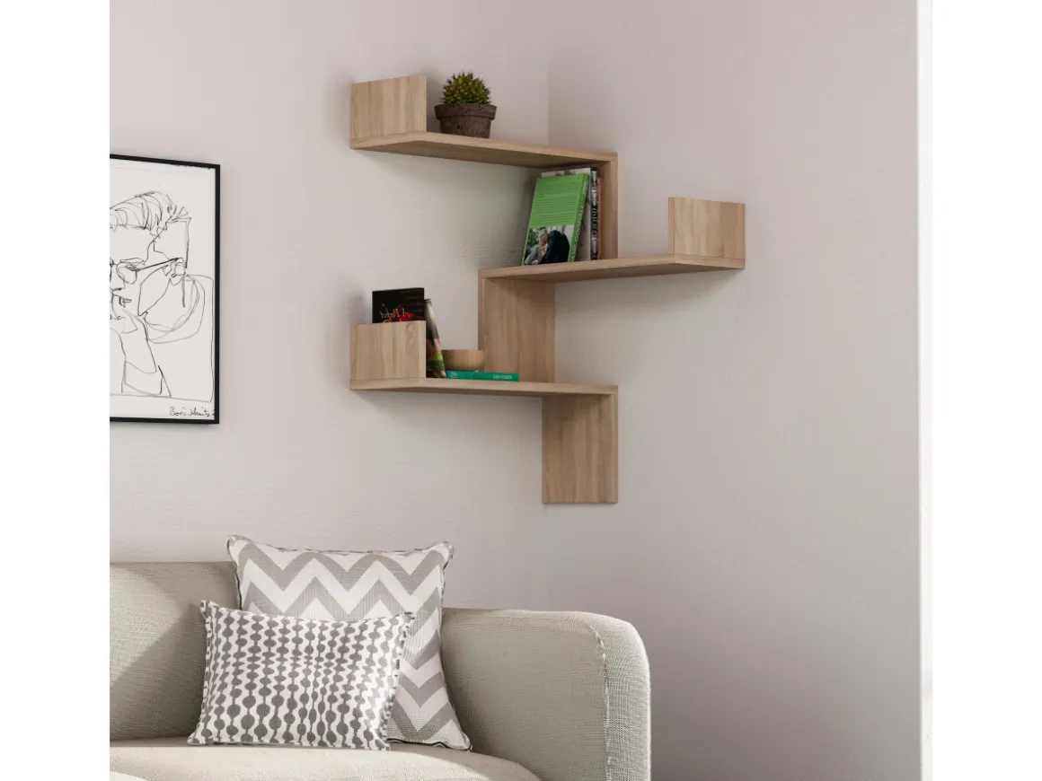 Étagère murale en bois "Luksa" - 60 x 90 x 60 cm - Chêne